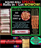 THIS AUCTION ONLY! BU Shotgun Lincoln 1c roll, 198