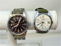 2 Watches: Swiss Norbee, Black Automatic Watch w