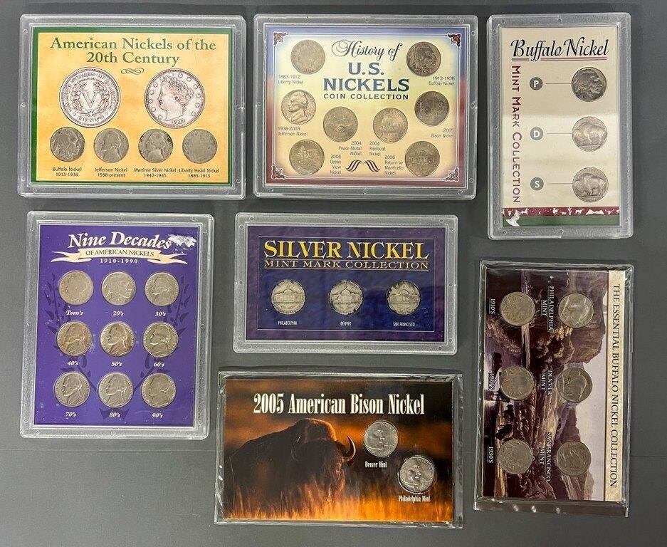 7 Sets Collectors Coins, American Nickels of the