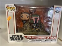 Star Wars bobba fett and fennec on throne Pop!