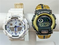 2 Casio G-Shock Watches White/Grey, Black/Yellow