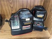 2 craftsman battery charger w/ batteries
