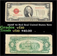 1928F $2 Red Seal United States Note Grades vf, ve