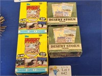 FOUR BOXES OF DESERT STORM TRADING CARDS