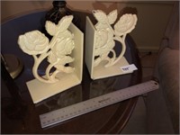 Pair of Cast Iron Book Ends (White)