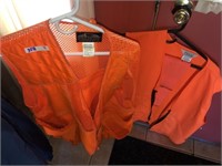 Orange Safety Vests + Hat & Gloves (4 Pcs)