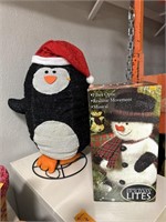 Snowman and penguin