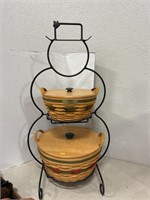 Longaberger Snowman Stand with Baskets, approx