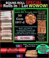 THIS AUCTION ONLY! BU Shotgun Lincoln 1c roll, 197