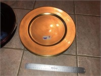 (8) Gold Charger Plates (New)
