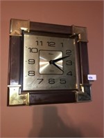 Cherry & Brass Trim Wall Clock