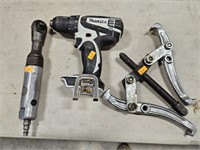 Air ratchet, makita drill and and puller