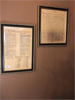 2 Framed Documents (Declaration of Independence
