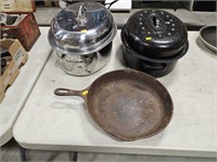 Roasters and cast-iron skillet