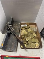 Vintage miter saw and heavy brass (approx 14 lbs)