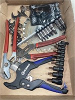 Sockets bits, crowfoot wrenches , pliers