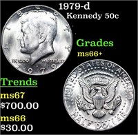 1979-d Kennedy Half Dollar 50c Grades GEM++ Unc