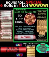 THIS AUCTION ONLY! BU Shotgun Lincoln 1c roll, 199