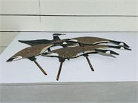 (6) Painted Wood & Metal Geese Decoys