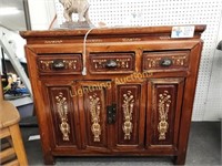 ANTIQUE CHINESE ROSEWOOD WITH BONE INLAY CABINET