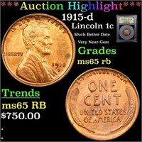 ***Auction Highlight*** 1915-d Lincoln Cent 1c Gra