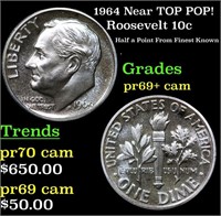 Proof 1964 Roosevelt Dime Near TOP POP! 10c Graded
