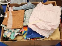 BOX OF ASSORTED FABRIC PIECES