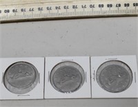 (3) Canada 1 Dollar Coins 1976, 1976, 1978
