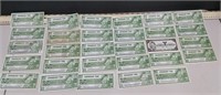 Canadian Tire 5 cent Bank Note Lot