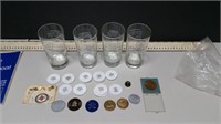 Alcoholics Anonymous Pins, Badges & Glass Lot