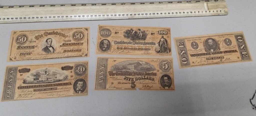 Confederate States Facsimile Bill Lot