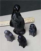 4 Soapstone Penguin Figures