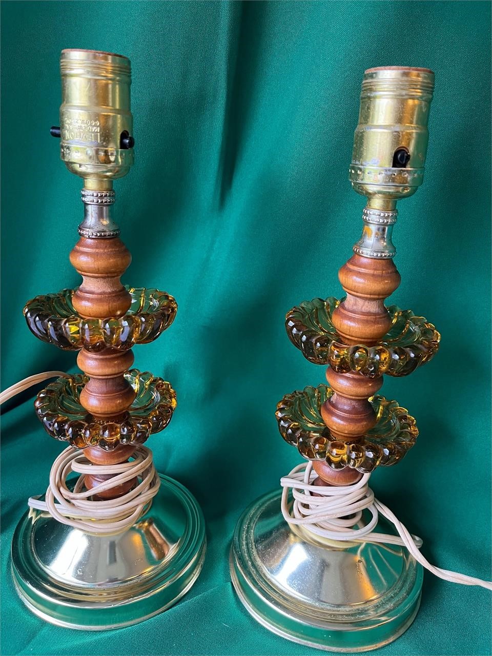 2 Vintage Lamps 12” tall