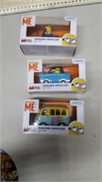 3 Dispicable Me Die Cast Vehicles (New)