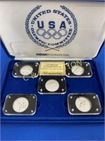 1988 US OLYMPIC SIVLER MEDALLIONS LIMITED SET
