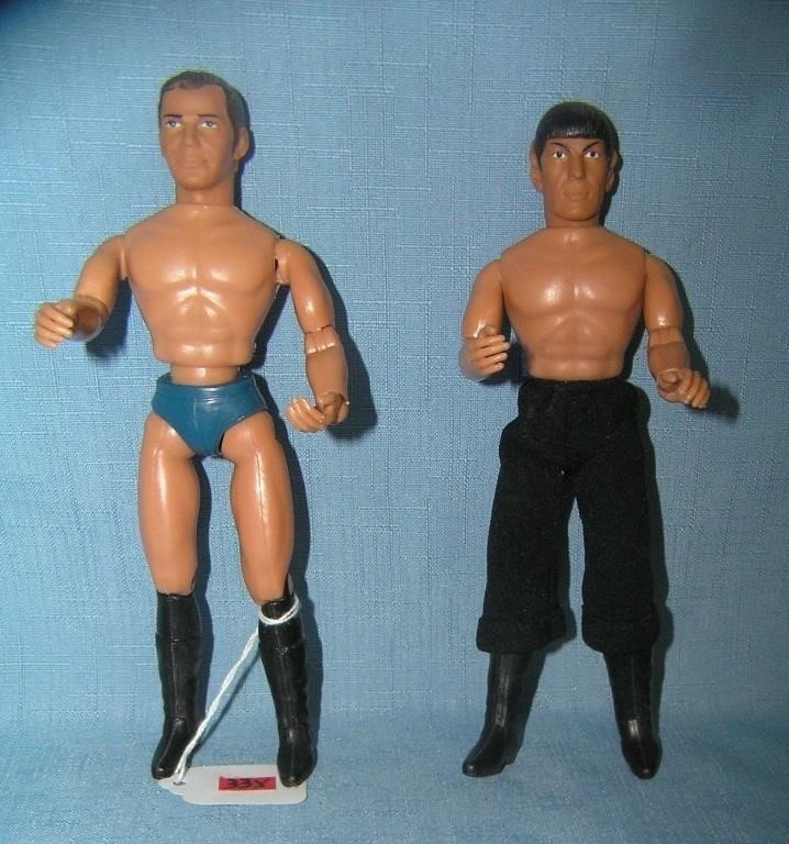 Pair of Star Trek 8 inch action figures Mego Toys