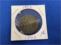 RARE 1802 1C CAPPED BUST