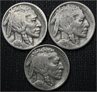 1920, 1926, 1929-S Buffalo Nickels