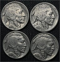 (4) 1937 Buffalo Nickels