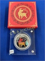 2021 1 OZ SILVER YR OF THE OX COLORIZED