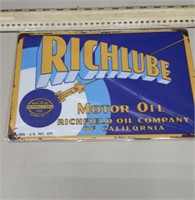Richlube Motor Oil Nostalgic Metal Sign (repro)