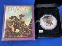 1 OZ SILVER DRAGONS OF LEGEND COLORIZED