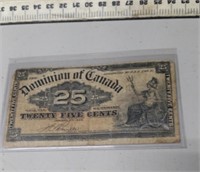 1900 Dominion of Canada 25 cents Bill Shinplaster