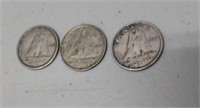 1952,1960,1964 Canada 10 cent coin Lot