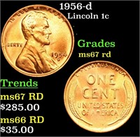1956-d Lincoln Cent 1c Grades GEM++ Unc RD