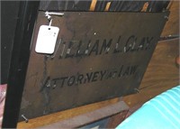 William L. Clay Attorney at Law heavy brass sign