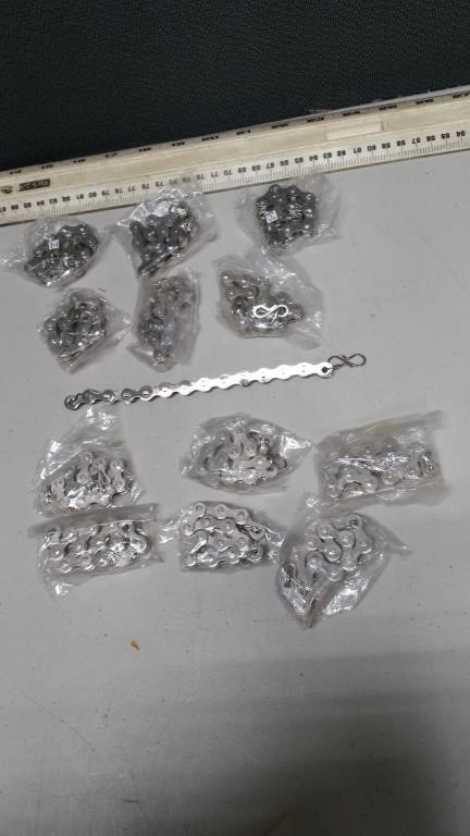 Chrome Bicycle Chain Bracelet Lot of 12