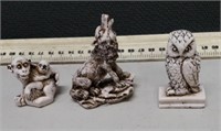 Wolf, Monkey, & Owl Mini Figures