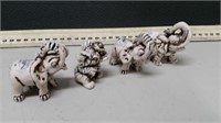 4 Miniature Elephant Figures