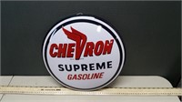 Chevron Supreme Gasoline Nostalgic Metal Sign (16"